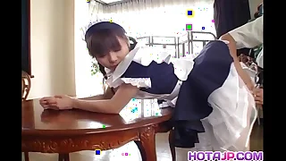 Good-looking Asian maid Natsumi exposes hot pussy be expeditious for fingering